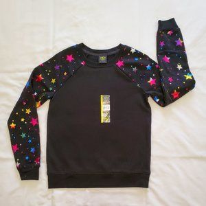 New w/Tags Athletic Works Sweatshirt with Rainbow Star Sleeves-Girls Size L